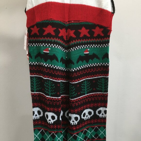 NWT EYESHADOW Christmas SCARY & BRIGHT Sequins Skull Pattern Knit Overalls - Picture 16 of 16
